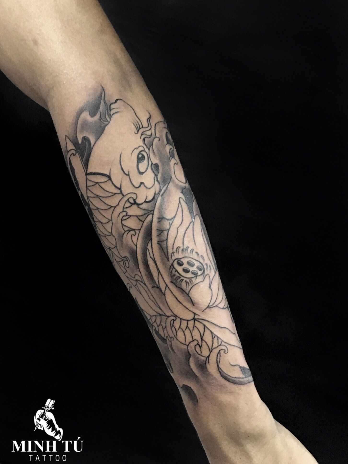 Giảm 7645 Hình xăm dán tatoo cá chép hóa rồng  miếng dán hình xăm đẹp  dành cho nam  tháng 72023  BeeCost