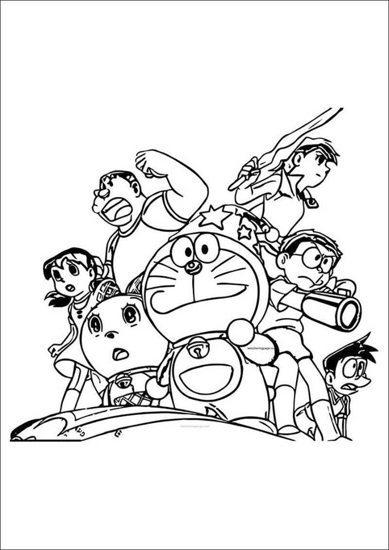 Tranh tô màu theo số CÓ KHUNG - Doraemon và Nobita TCK0053 - Oh deer!